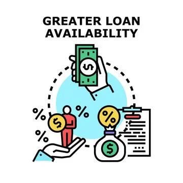 Loan availability concept with money and document Stock Illustration