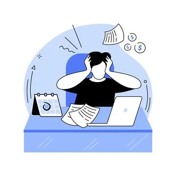 Loan burden isolated cartoon vector illustrations. Stock Illustration