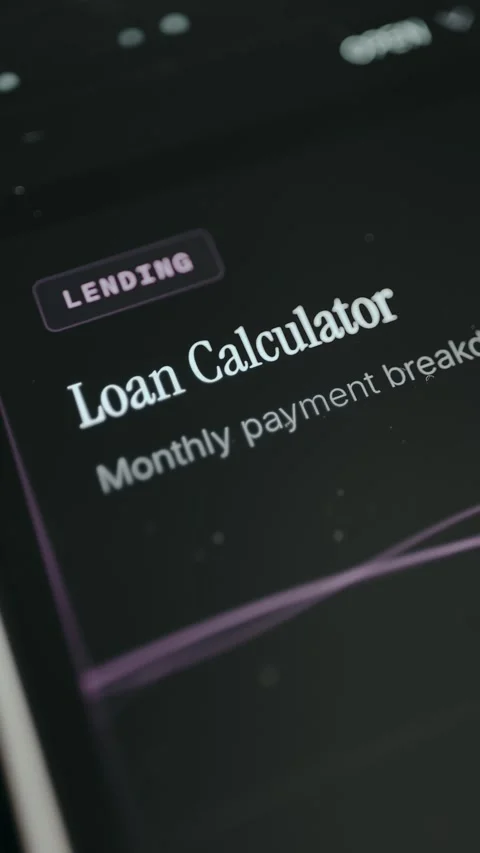 Loan Calculator as a lending services tool name Vídeo Stock 332922683