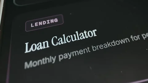 Loan Calculator tool name for lending services Vídeo Stock 332920805