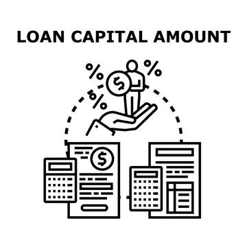 Loan capital amount calculation and financial planning Stock Illustration