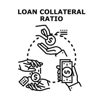 Loan collateral ratio for financial security and debt Illustrazione stock