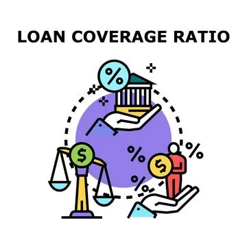 Loan coverage ratio calculating financial risk and security 스톡 일러스트