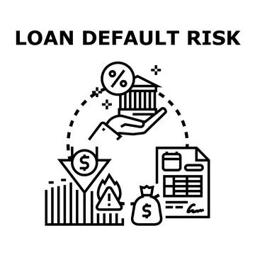 Loan default risk and credit crisis concept 스톡 일러스트