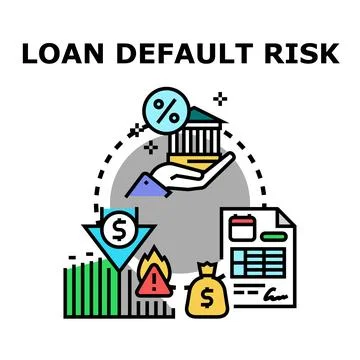 Loan default risk and credit crisis concept 스톡 일러스트