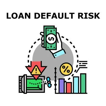 Loan default risk concept exploring financial debt Stock Illustration