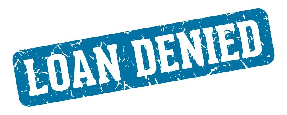 Loan denied rectangular sign. loan denied stamp Stockillustratie