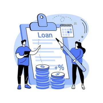 Loan disbursement abstract concept vector illustration. Ilustração Stock