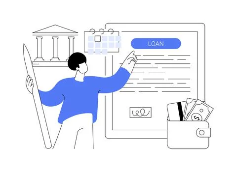 Loan disbursement abstract concept vector illustration. Stock Illustration
