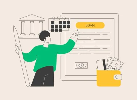 Loan disbursement abstract concept vector illustration. Ilustração Stock