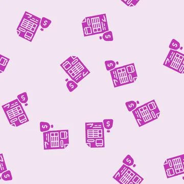 Loan disbursement glyph seamless pattern Illustrazione stock
