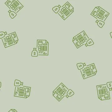 Loan disbursement line seamless pattern Stock Illustration