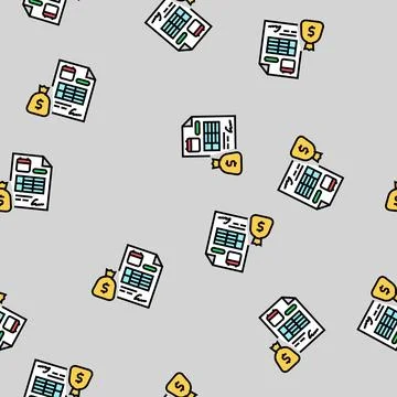 Loan disbursement vector seamless pattern Illustrazione stock
