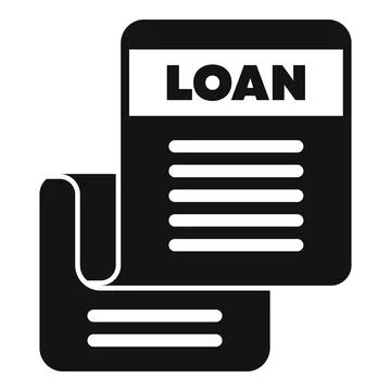 Loan documents representing borrowing and financial agreement icon Stock Illustration