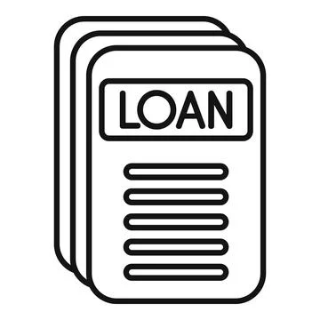 Loan documents representing borrowing and financial agreement Stock Illustration