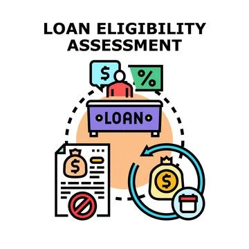 Loan eligibility assessment process and financial application Stockillustratie