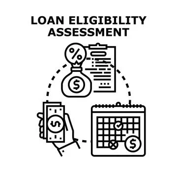 Loan eligibility assessment process vector illustration Stockillustratie