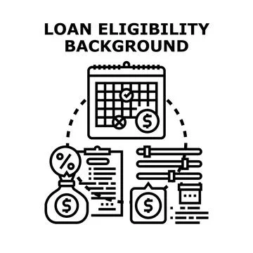 Loan eligibility background process concept illustration Stock Illustration