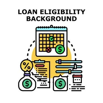 Loan eligibility background process concept illustration Stock Illustration