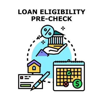 Loan eligibility pre check process for financial approval Stock Illustration