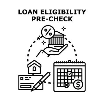 Loan eligibility pre check process for financial approval Stock Illustration