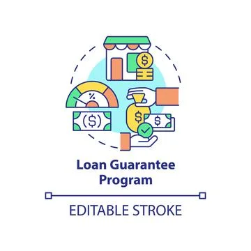 Loan guarantee program concept icon Stock Illustration