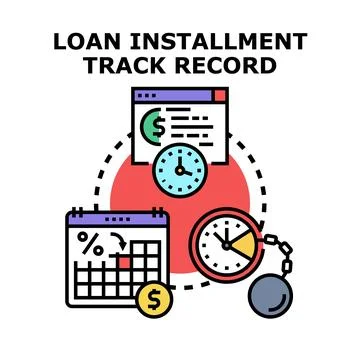Loan installment track record with payment schedule tracking Illustrazione stock