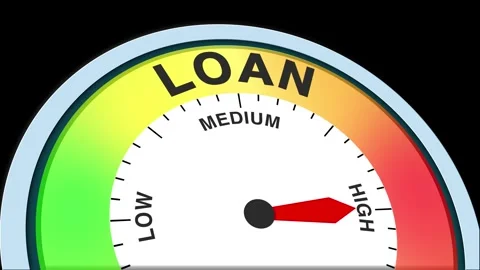 Loan Level Text or Word  Low and Medium to High Meter Concept Animation Stock Footage 288629446