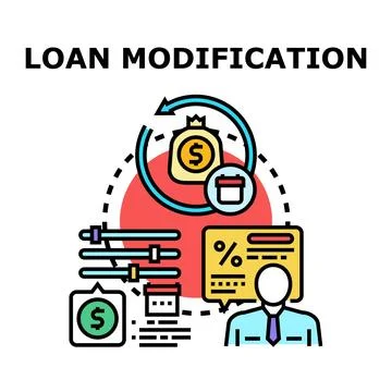 Loan modification concept adjusting financial debt parameters Stock Illustration