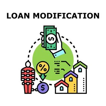 Loan modification concept helping debt relief process Stock Illustration