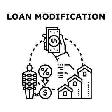 Loan modification concept helping debt relief process Stock Illustration