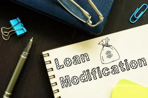 Loan Modification is shown on the conceptual business photo Stock Photos