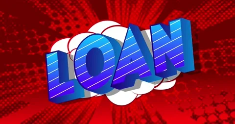 Loan. Motion poster. 4k animated Comic book word Stock Footage 164436680