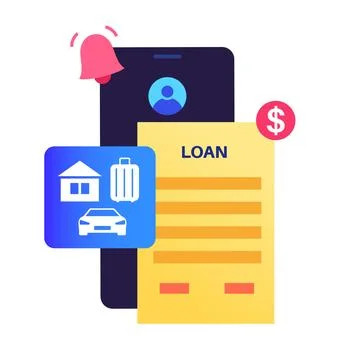 Loan online application Stock Illustration