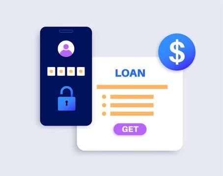 Loan online application Stock Illustration