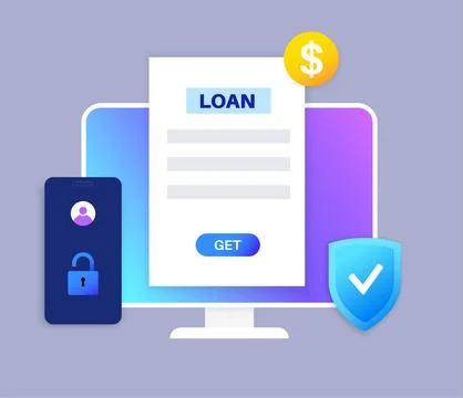 Loan online application Stock Illustration