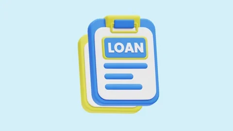 Loan Paper animated 3d icon. Stock Footage 289453752
