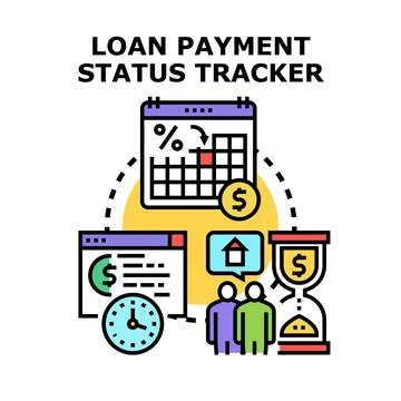Loan payment status tracking managing personal debt Stock Illustration