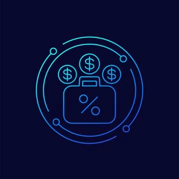 Loan portfolio icon, linear design Stock-Illustration