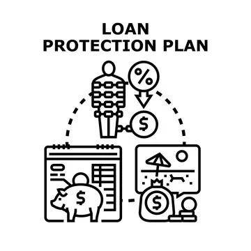 Loan protection plan concept securing financial future Иллюстрация