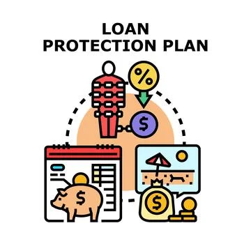 Loan protection plan concept securing financial future Stock Illustration