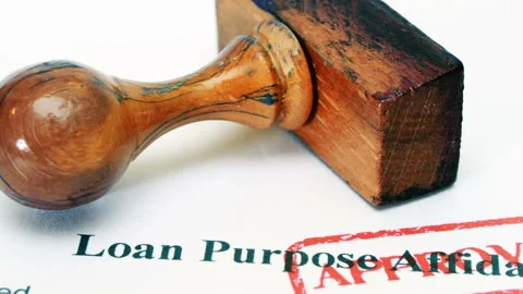 Loan Purpose Affidavit and Approval Document with Gavel Stock Footage 343581380