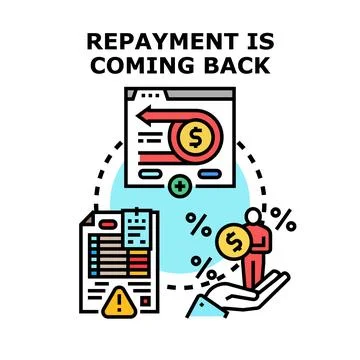 Loan repayment and debt returning concept illustration Stock Illustration