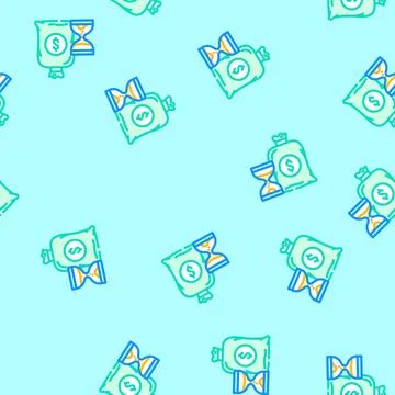 Loan repayment budget planning vector seamless pattern Stock Illustration
