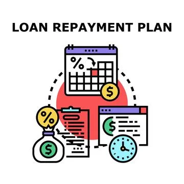 Loan repayment plan managing financial debt obligations Stock Illustration