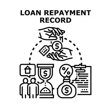 Loan repayment record concept vector illustration Stock Illustration