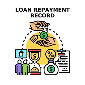 Loan repayment record concept vector illustration Stock Illustration