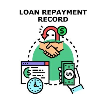 Loan repayment record documenting financial agreement Stock Illustration