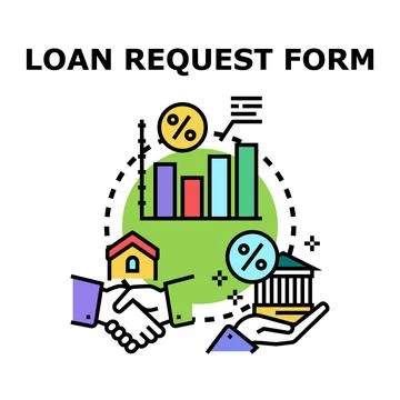 Loan request form application process business illustration Stock Illustration