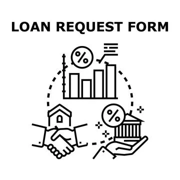 Loan request form application process business illustration Stock Illustration